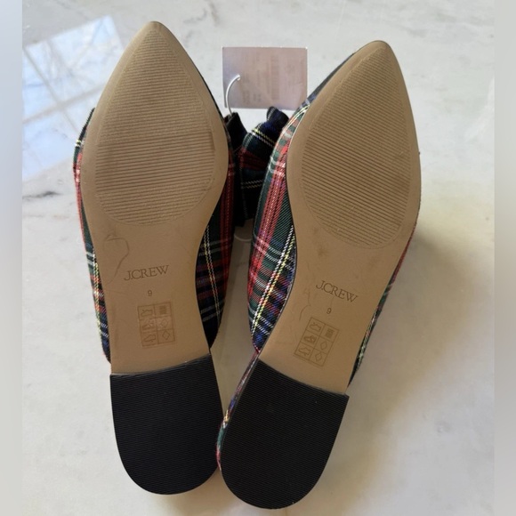 NWT J Crew Woman's Size 9 Stewart Tartan Plaid Bow Slip-On Mules NEW - Picture 4 of 4